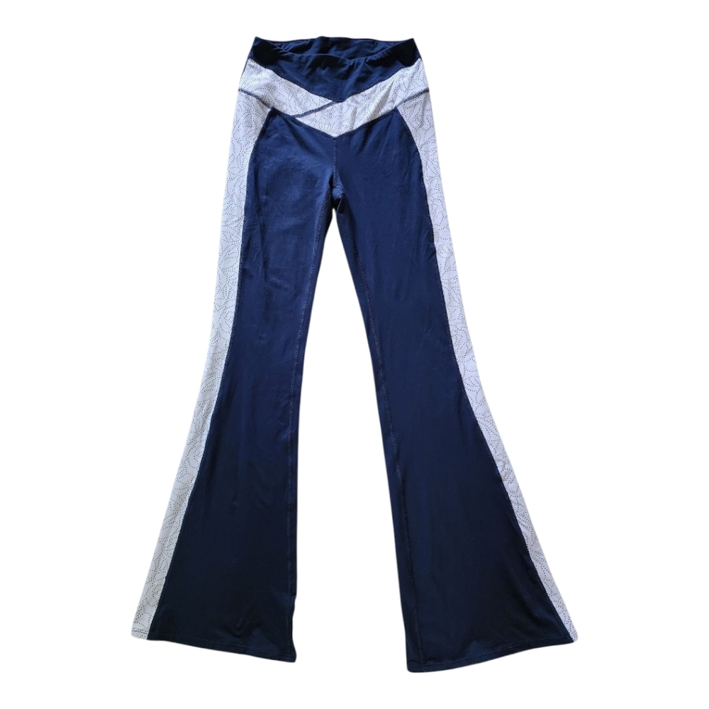 Free People Navy and Light Purple Patterned Pants Size S